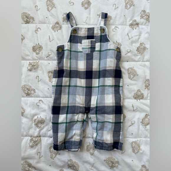 Janie and Jack Plaid Overalls - Picture 1 of 3